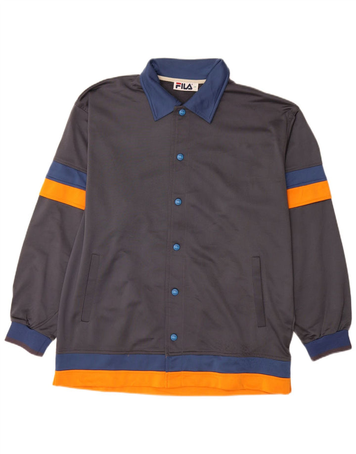 Fila Mens Tracksuit Top Jacket Médio Azul Marinho Colourblock Poliéster