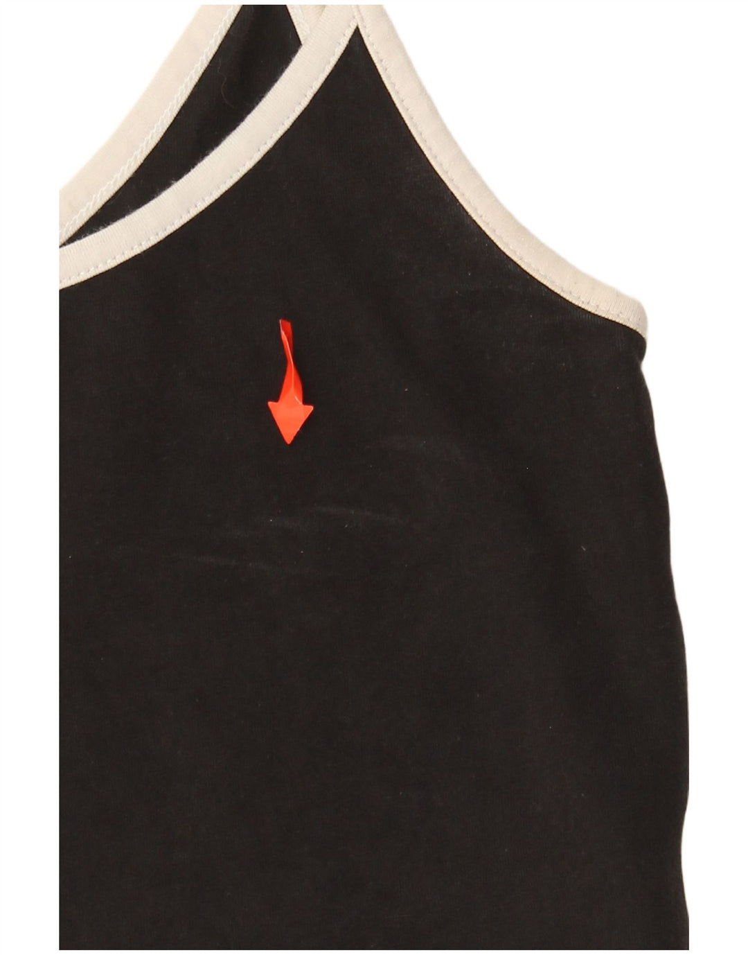 Adidas Mulheres Crop Cami Top UK 8 Pequeno Algodão Preto