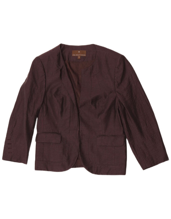 Jaqueta blazer feminina Fenn Wright Manson manga 3/4 Reino Unido 16 grande roxo