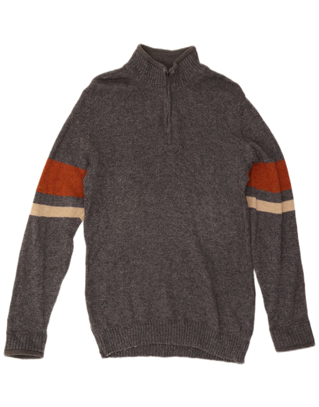 Suéter masculino Marks & Spencer Blue Harbor com zíper e gola pequena cinza