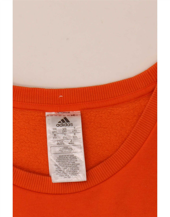 Adidas Mens Graphic Moletom Jumper 2XL Laranja Algodão
