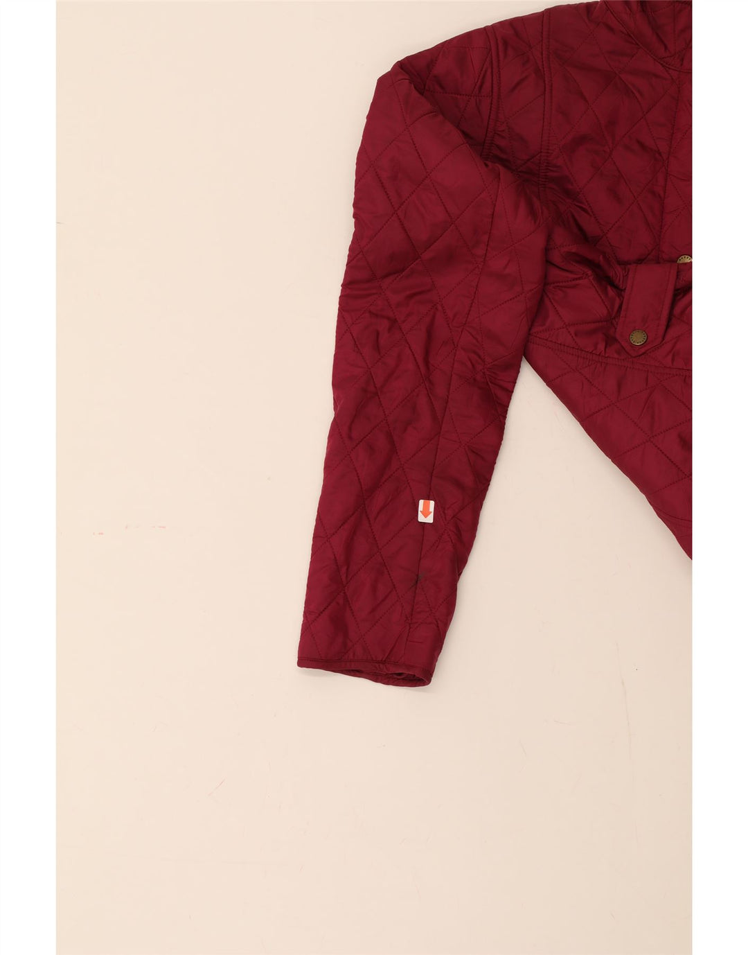 BARBOUR Womens Quilted Jacket UK 14 Large Maroon Polyamide Vintage Barbour and Second-Hand Barbour from Messina Hembry 