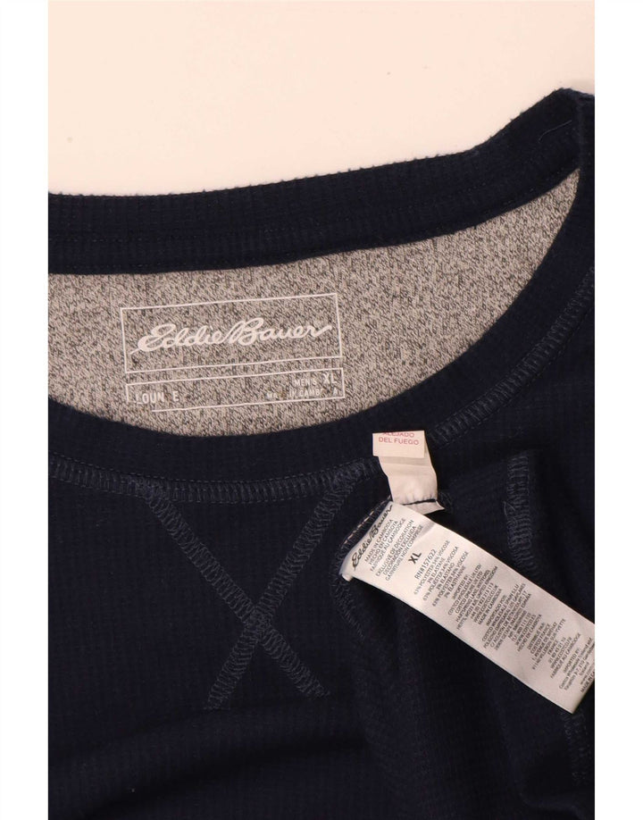 Eddie Bauer Top masculino de manga comprida XL azul marinho poliéster