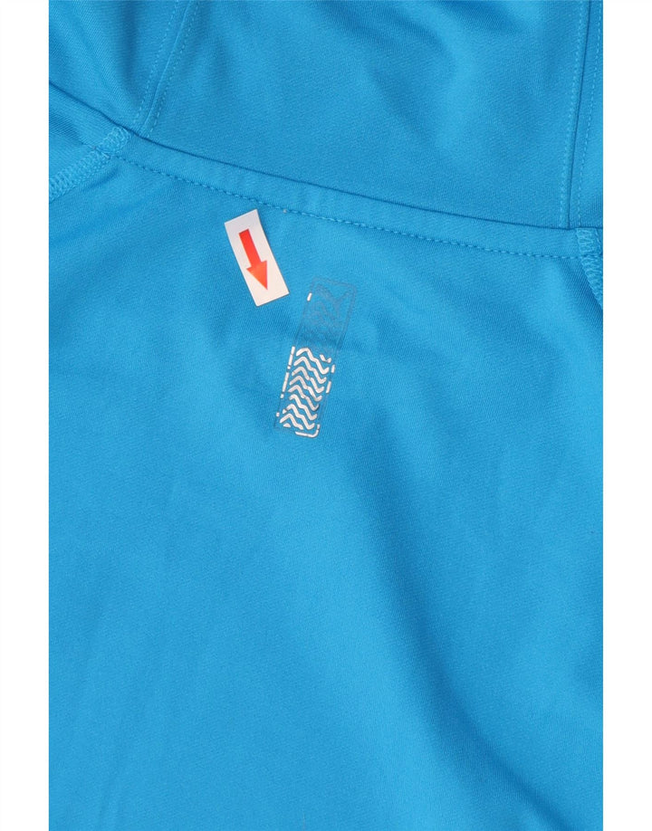 Puma Mens Hoodie Jumper Pequeno Azul Colorblock Poliéster