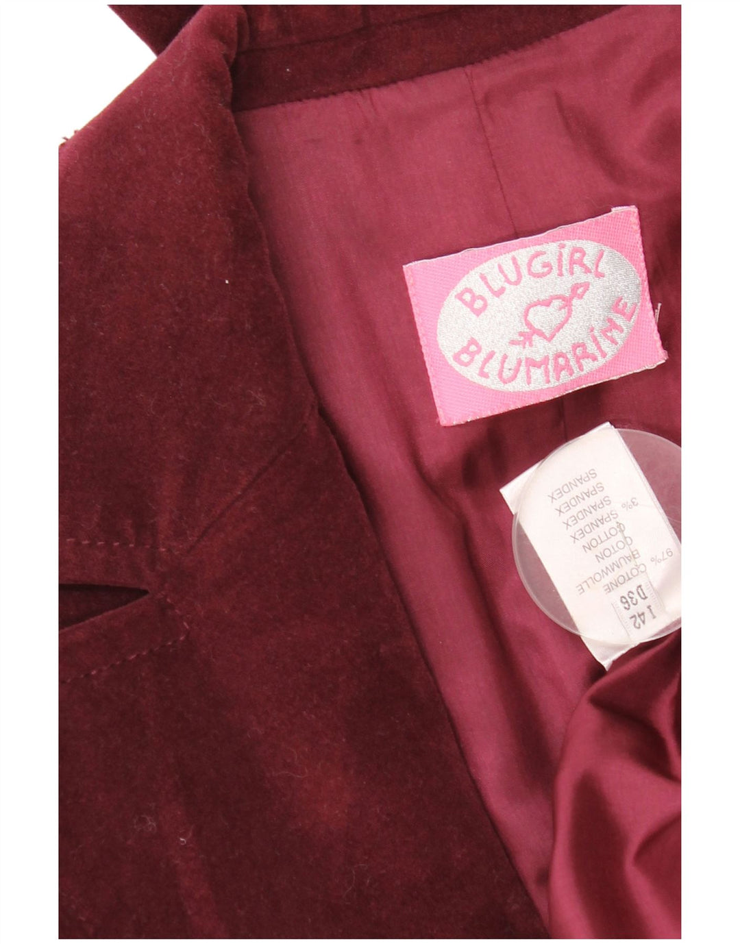 Jaqueta blazer feminina Blugirl Blumarine com 1 botão IT 42 Médio Borgonha
