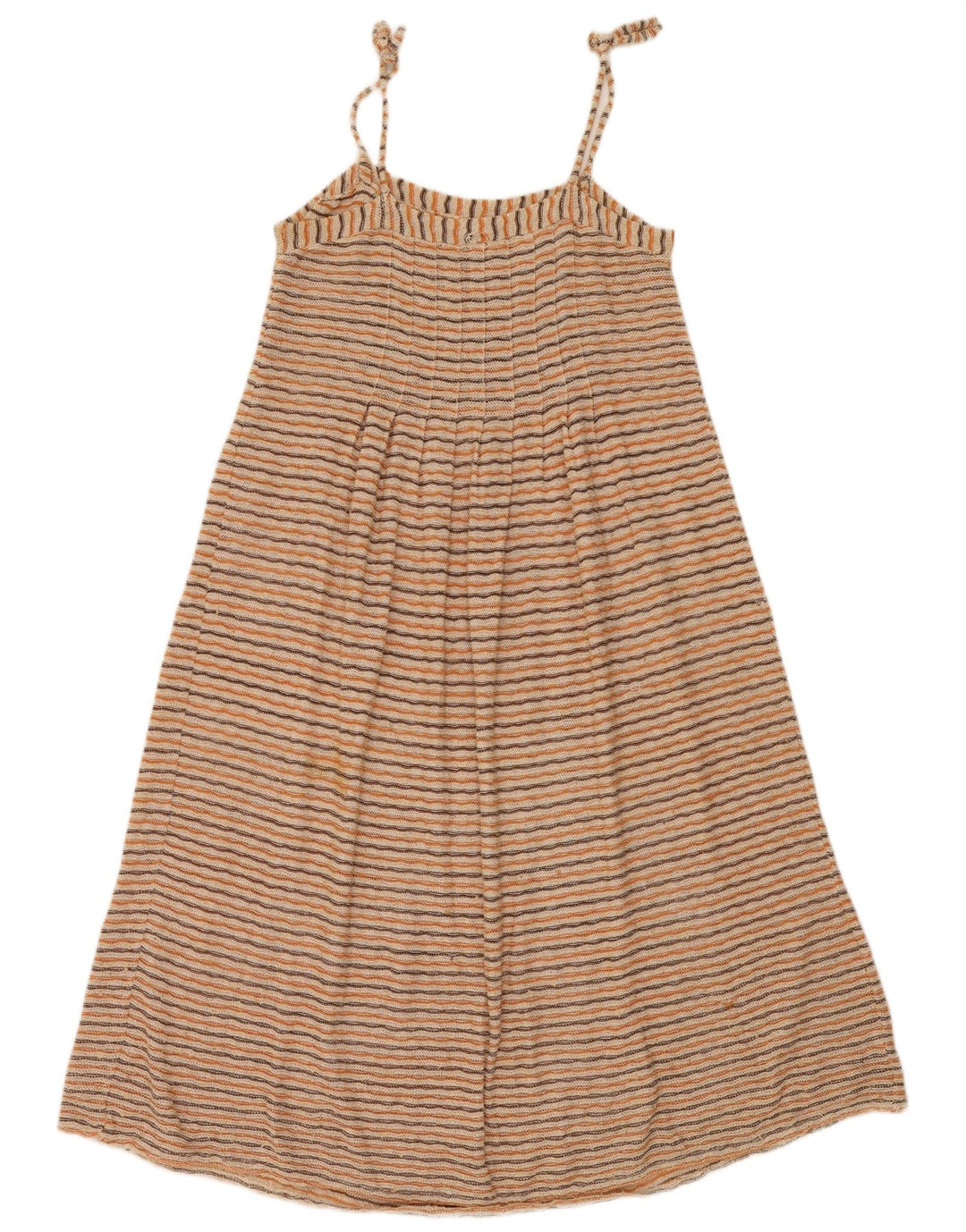 Vestido feminino vintage de malha deslizante UK 12 médio listrado multicolorido