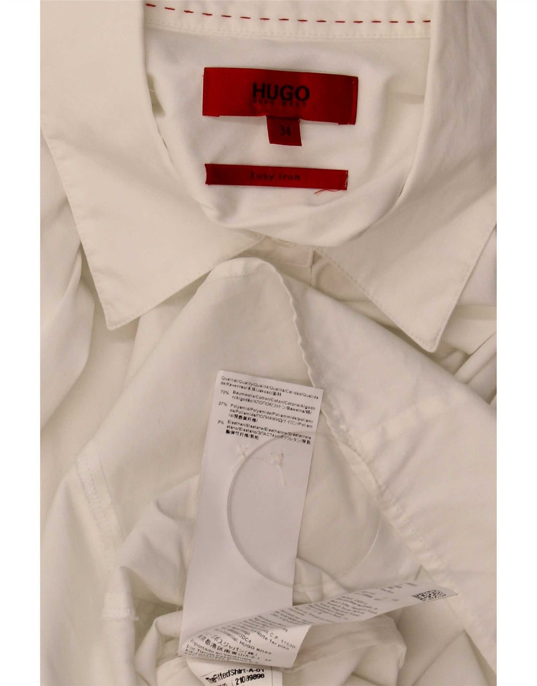 Camisa feminina Hugo Boss EU 34 XS algodão branco