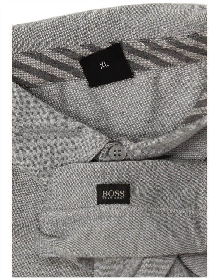 Camisa polo masculina Hugo Boss XL cinza manchada