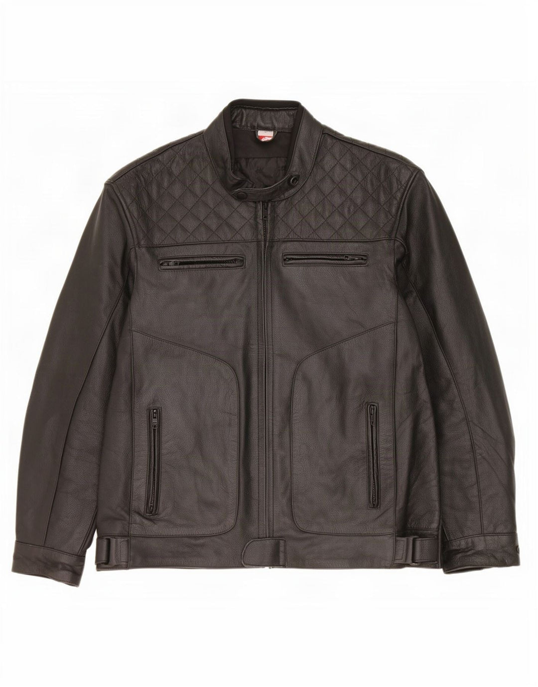 Jaqueta de couro masculina Texspeed UK 40 grande preta