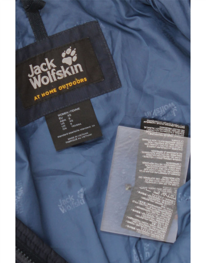Casaco acolchoado com capuz feminino JACK WOLFSKIN UK 6 XS azul marinho poliéster