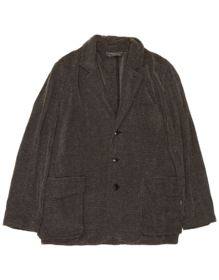 Jaqueta blazer masculina Kandis & Kandis Mann Reino Unido 38 risca de giz preta média