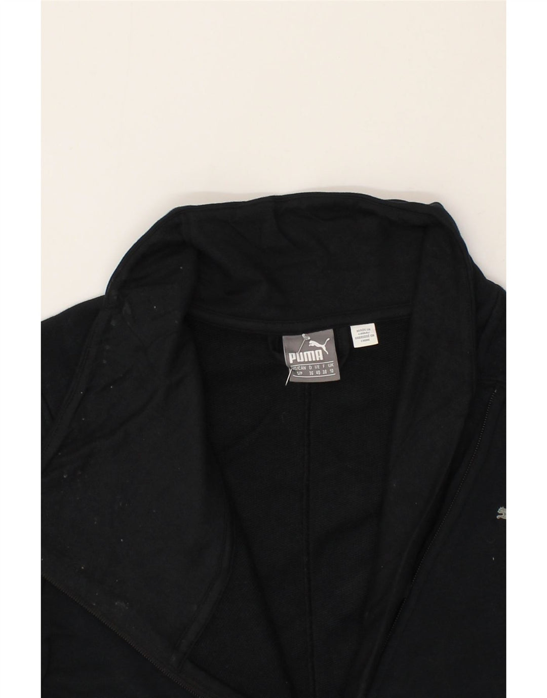 PUMA Womens Tracksuit Top Jacket UK 10 Pequeno Preto