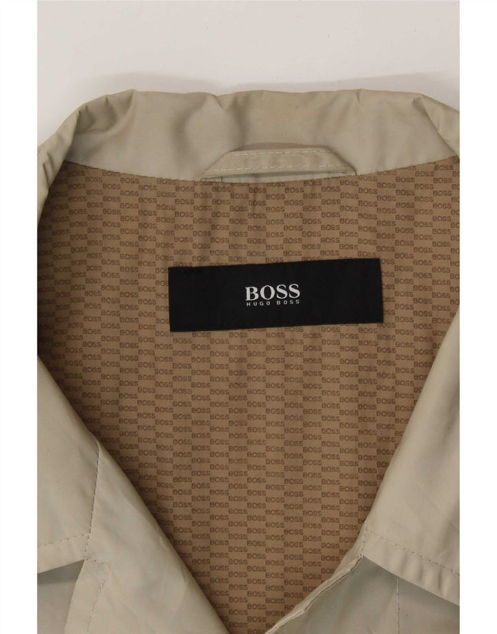Hugo Boss Mens Trench Coat EU 52 XL Bege Poliamida