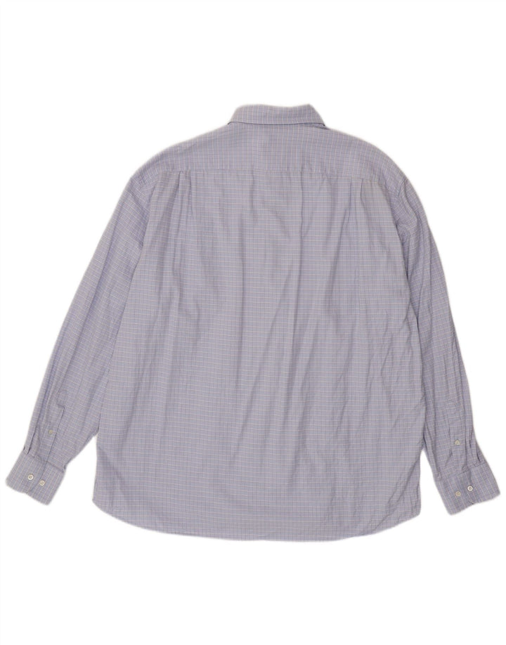 Camisa masculina HUGO BOSS tamanho 45 17 1/2 XL algodão xadrez roxo