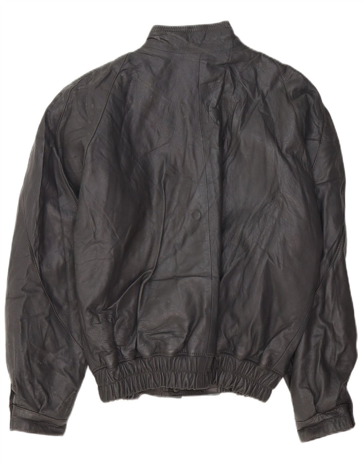 Jaqueta de couro masculina VINTAGE UK 40 grande couro cinza