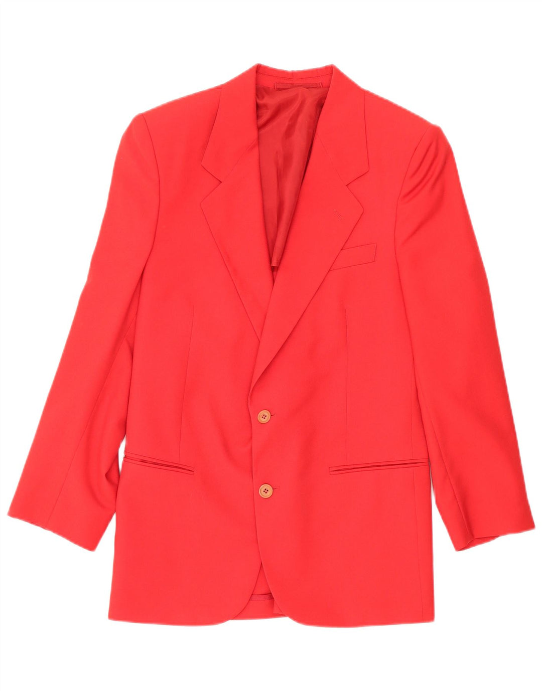 Jaqueta blazer masculina Tessuti Lanerossi com 2 botões Reino Unido 38 lã virgem vermelha média
