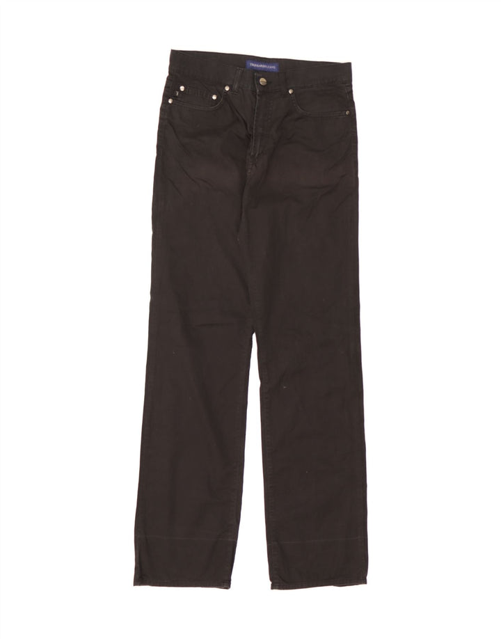 TRUSSARDI Womens Straight Casual Trousers W30 L34 Black Cotton Vintage Trussardi and Second-Hand Trussardi from Messina Hembry 