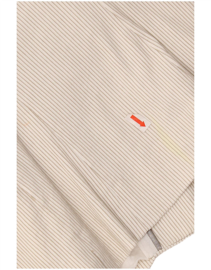 Jaqueta blazer feminina Zara com 1 botão Reino Unido 14 grande algodão risca de giz branco