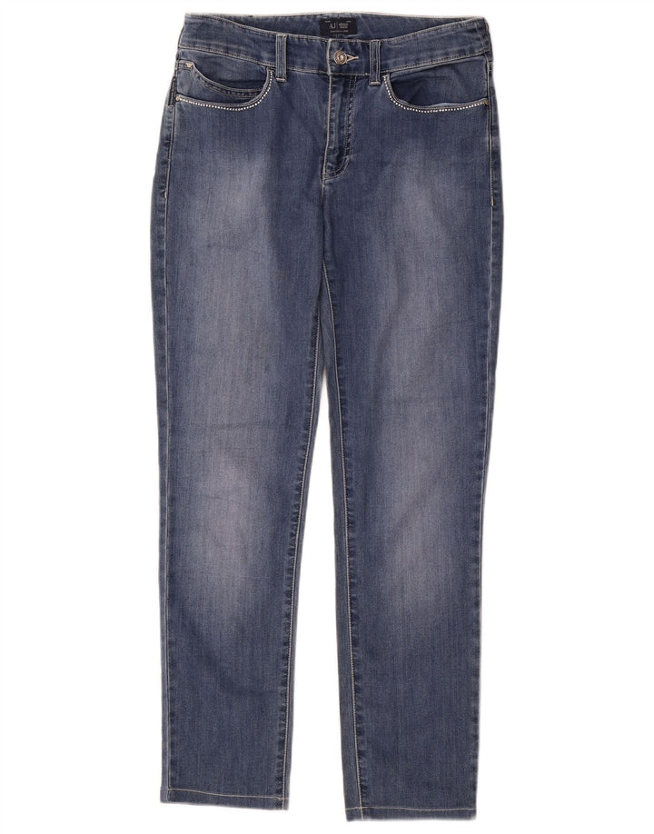Armani feminino slim jeans W28 L28 algodão azul marinho