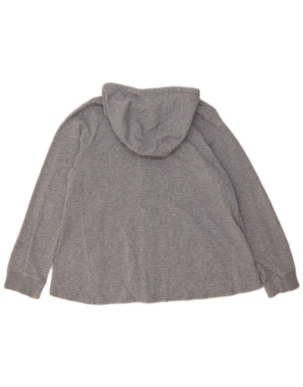 Suéter Nike feminino com capuz e zíper UK 18 XL cinza manchado de algodão