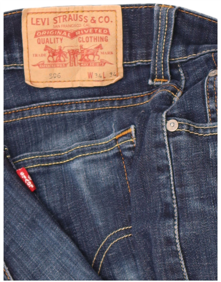 Calça jeans feminina Levi's 506 Standard Fit Straight W34 L34 Azul