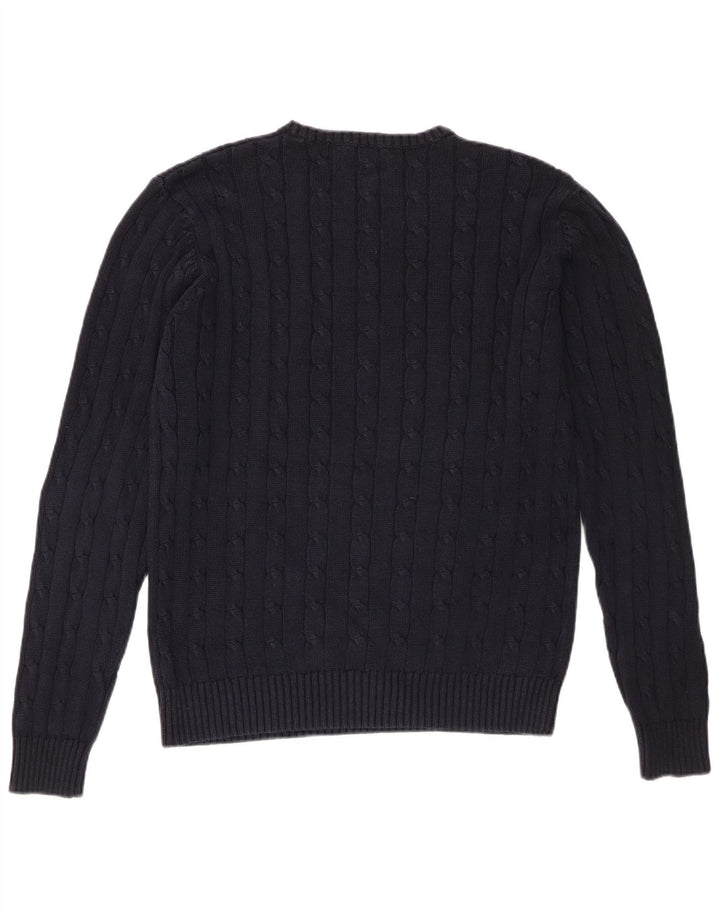 Suéter masculino Marks & Spencer Blue Harbor com gola redonda, azul marinho médio