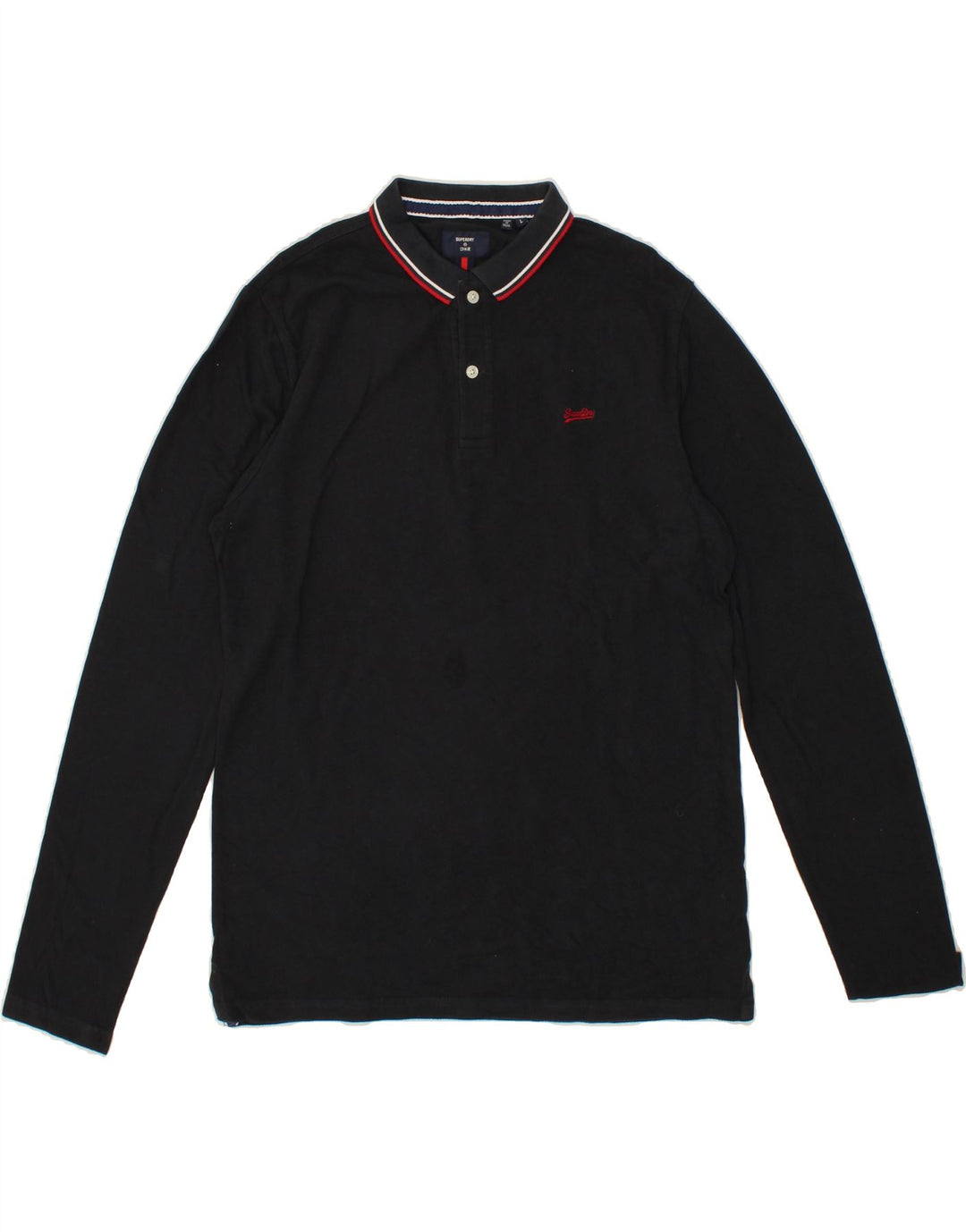 Mens Long Sleeve Polo Shirt Large Vintage Superdry and Second-Hand Superdry from Messina Hembry 