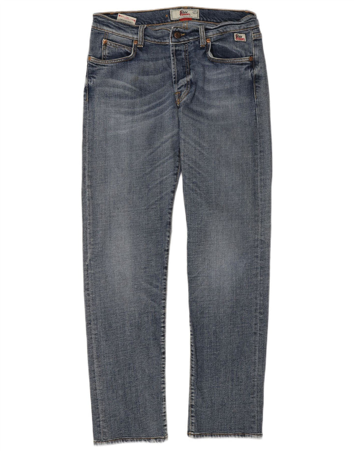 Calça jeans reta masculina Roy Rogers W34 L32 algodão azul