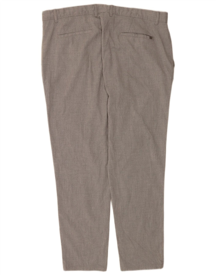 Zara Mens Slim Chino Calças EU 48 XL W38 L29 Cinza Poliéster