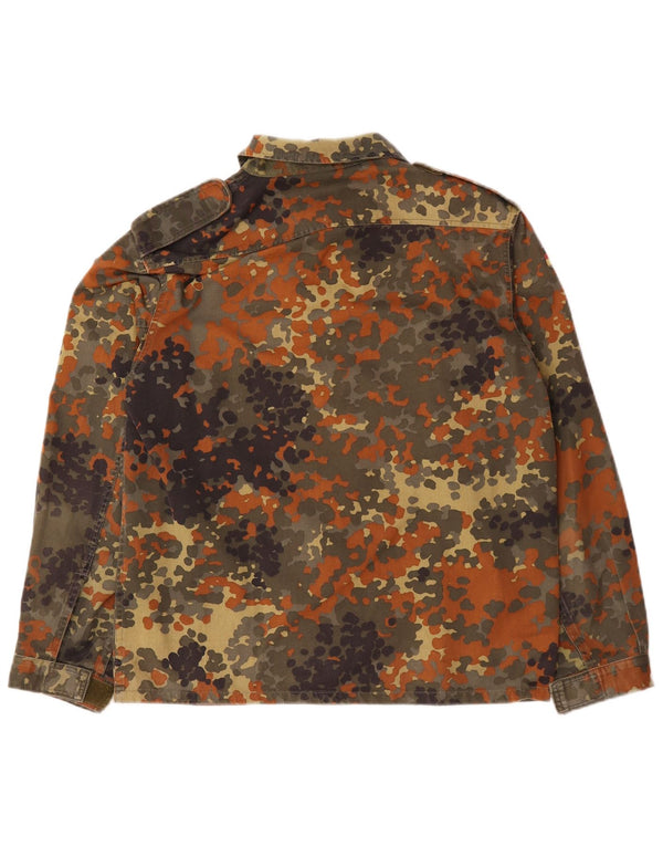 Jaqueta militar masculina vintage Reino Unido 38 algodão camuflado cáqui médio