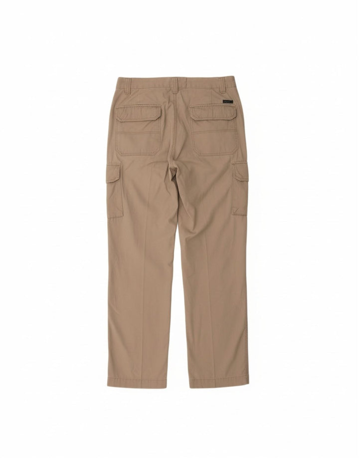 Calça cargo masculina VINTAGE reta média W32 L32 algodão bege