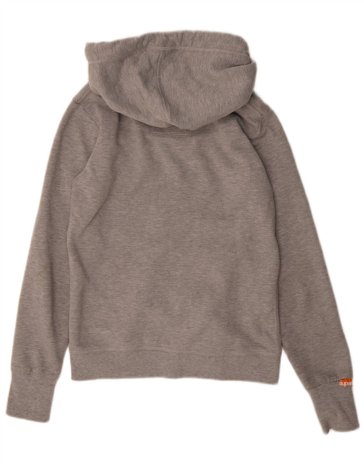 Suéter feminino com capuz e zíper SUPERDRY UK 16 poliéster cinza grande