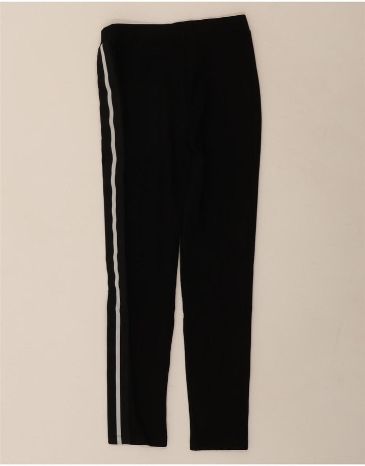 Calça de treino feminina ZARA UK 12 viscose listrada preta média