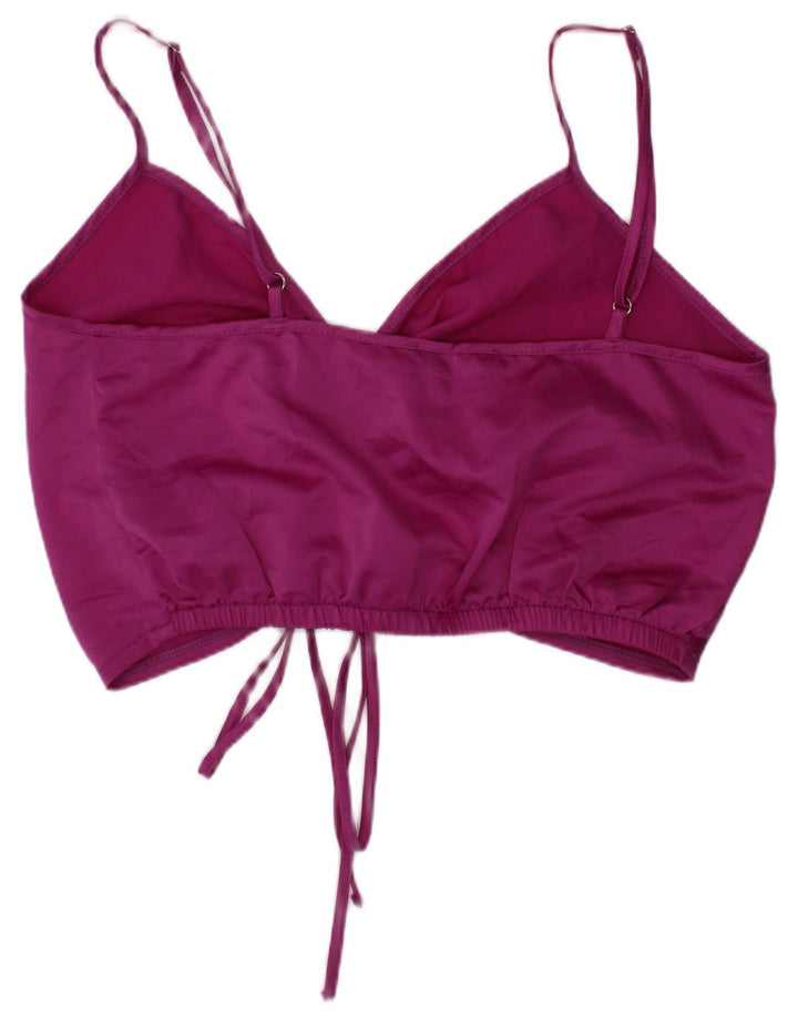Zara Top curto feminino pequeno roxo poliéster