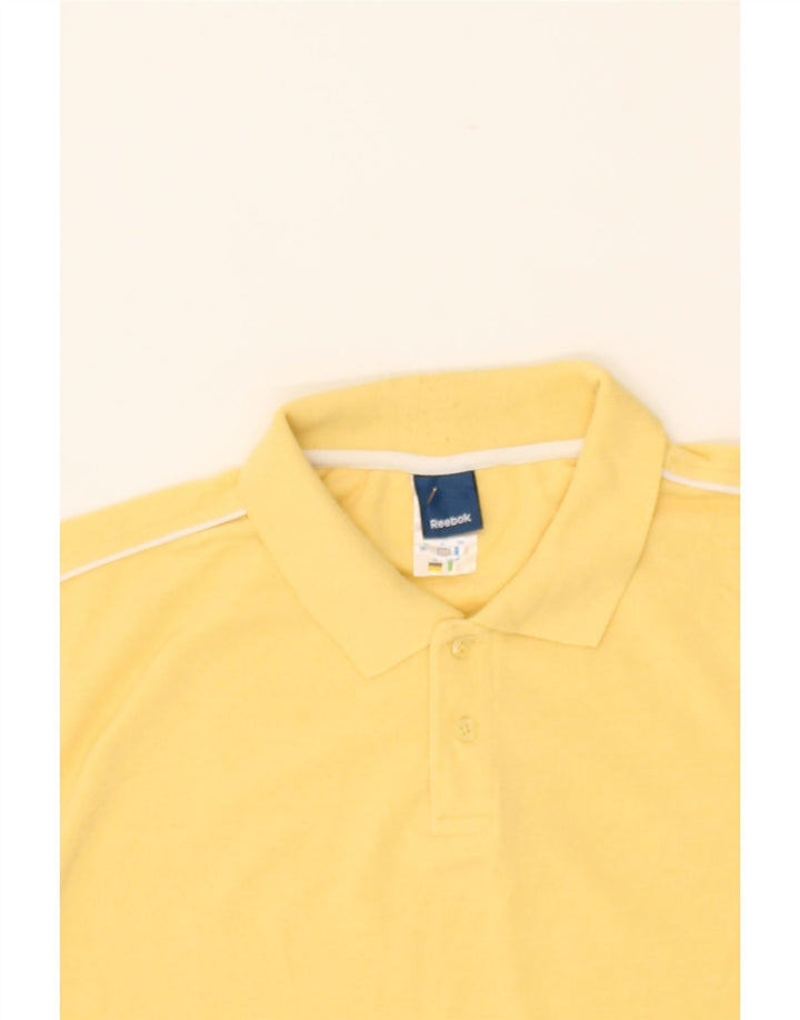REEBOK Mens Polo Shirt XL Yellow Cotton Vintage Reebok and Second-Hand Reebok from Messina Hembry 