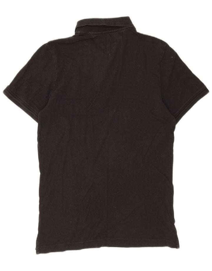 Camisa polo masculina Tommy Hilfiger Slim Fit pequena preta