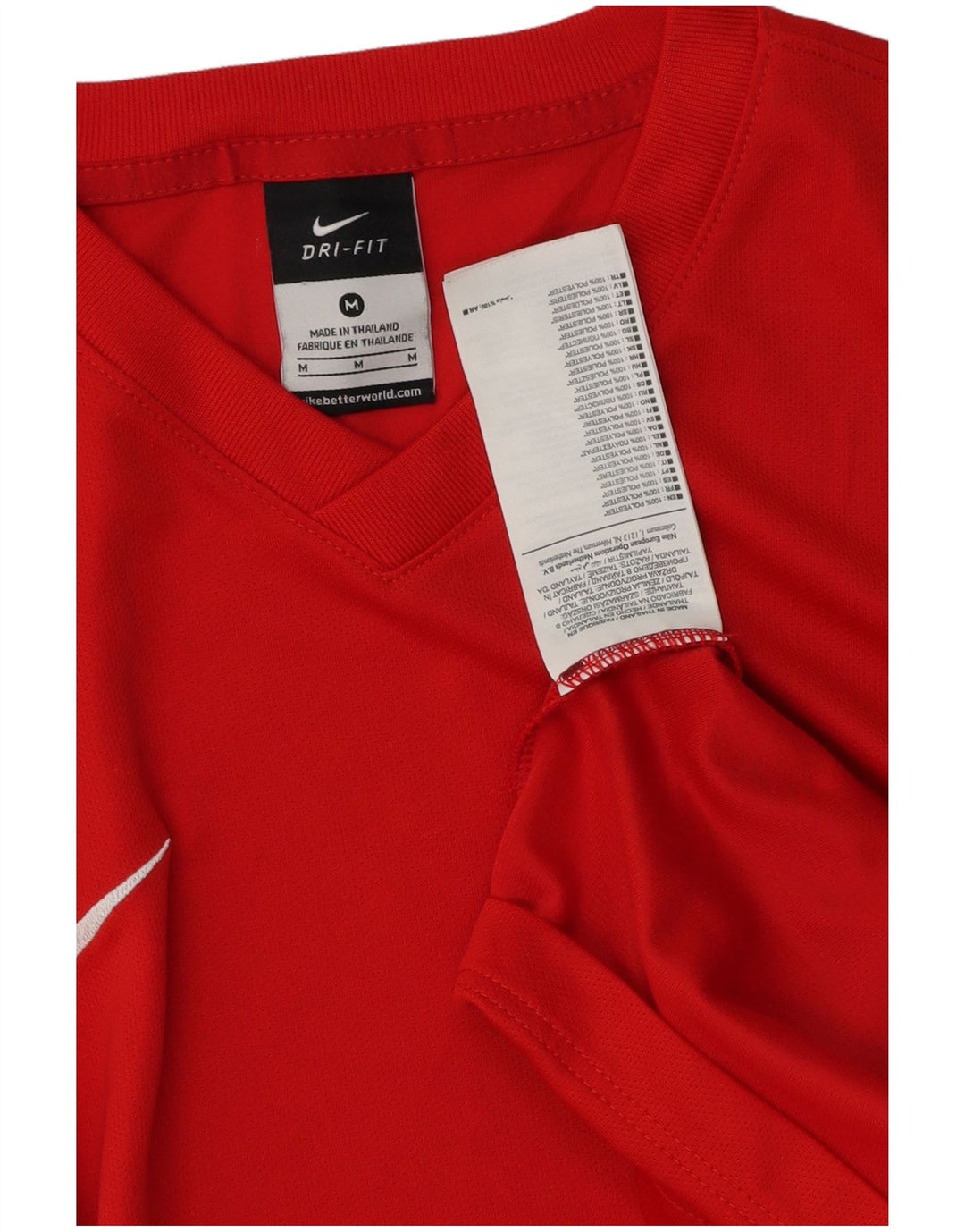 Camiseta masculina Nike Dri Fit Top médio vermelho colorblock poliéster