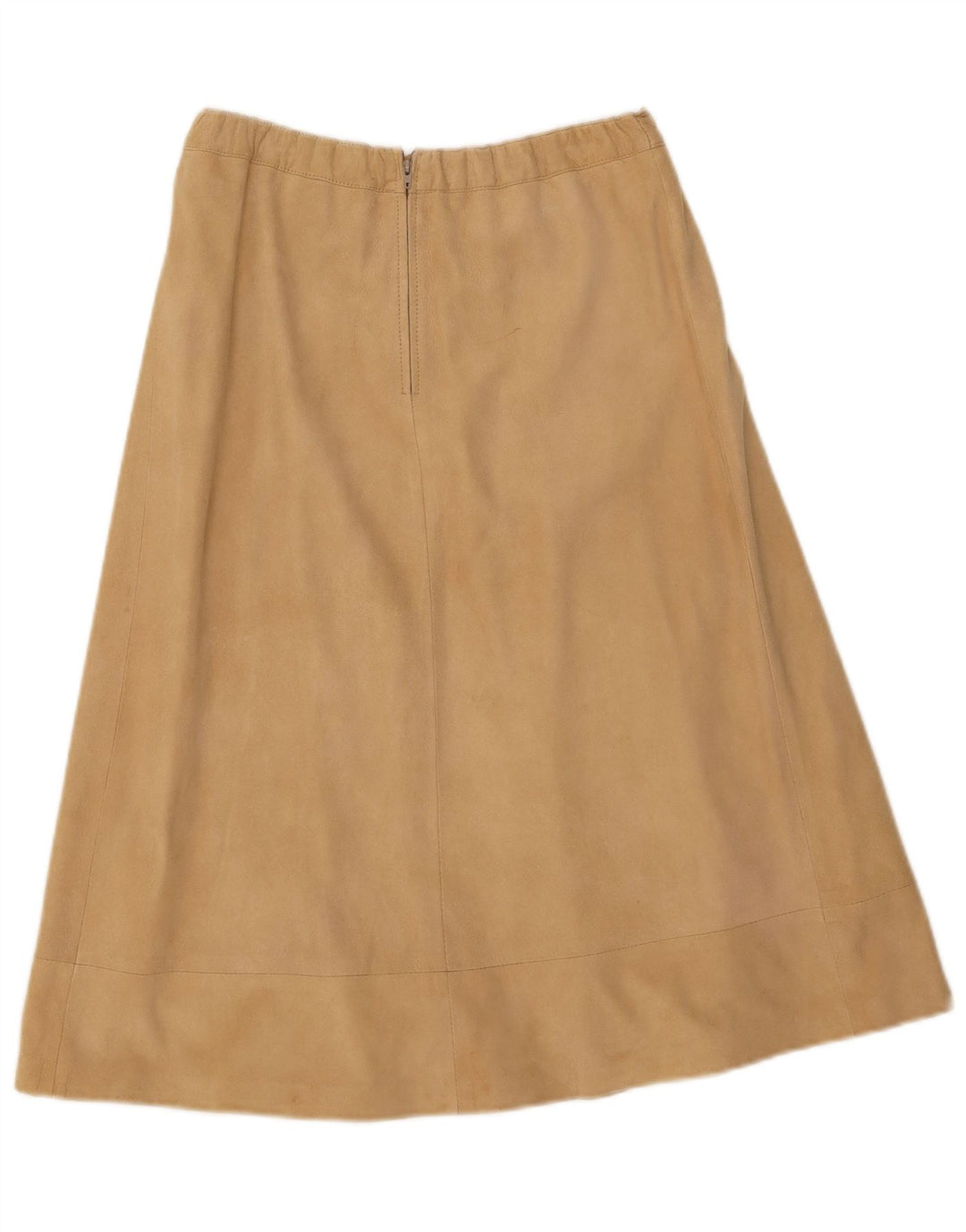 Saia feminina vintage de camurça W30 couro bege médio