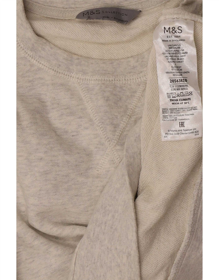 Suéter masculino Marks & Spencer de algodão manchado bege médio