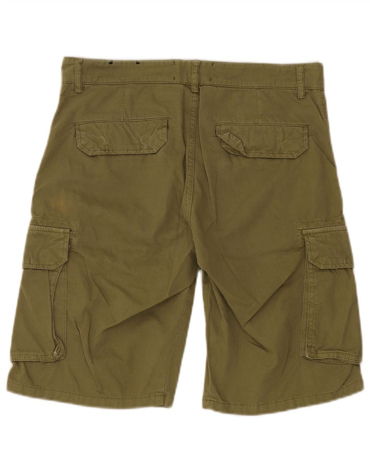 Lyle & Scott Mens Regular Fit Cargo Shorts W31 Médio Algodão Cáqui