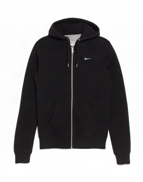 Suéter Nike feminino com capuz e zíper oversized UK 6 XS algodão preto