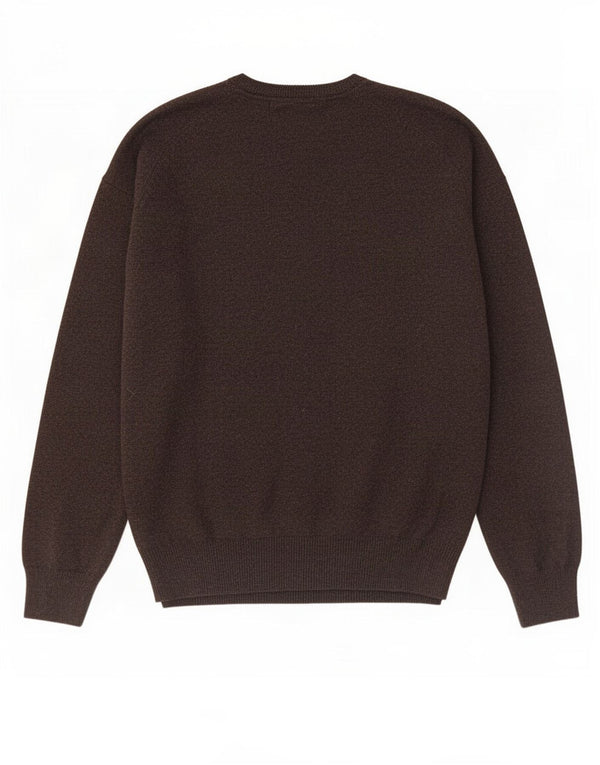 Suéter masculino Marks & Spencer com ajuste regular e decote em V 3XL lã marrom