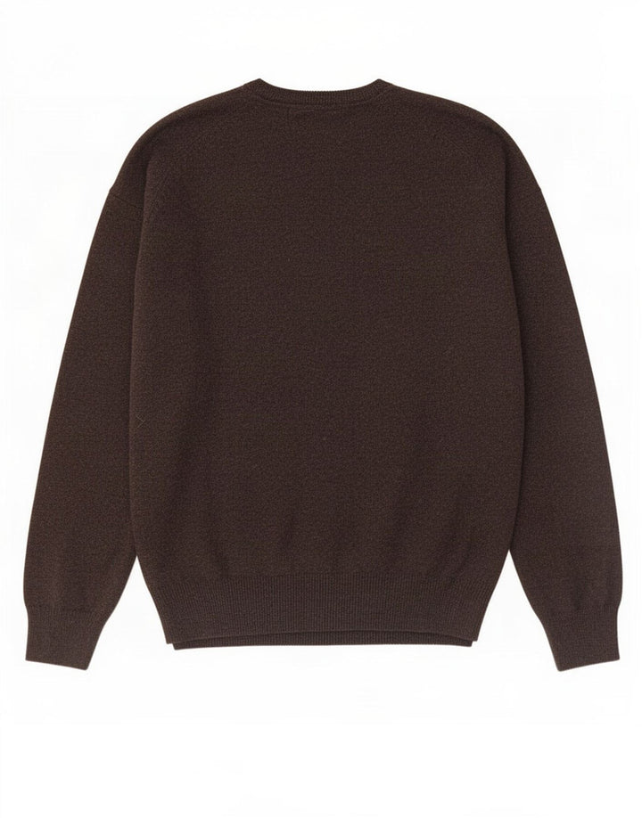 Suéter masculino Marks & Spencer com ajuste regular e decote em V 3XL lã marrom