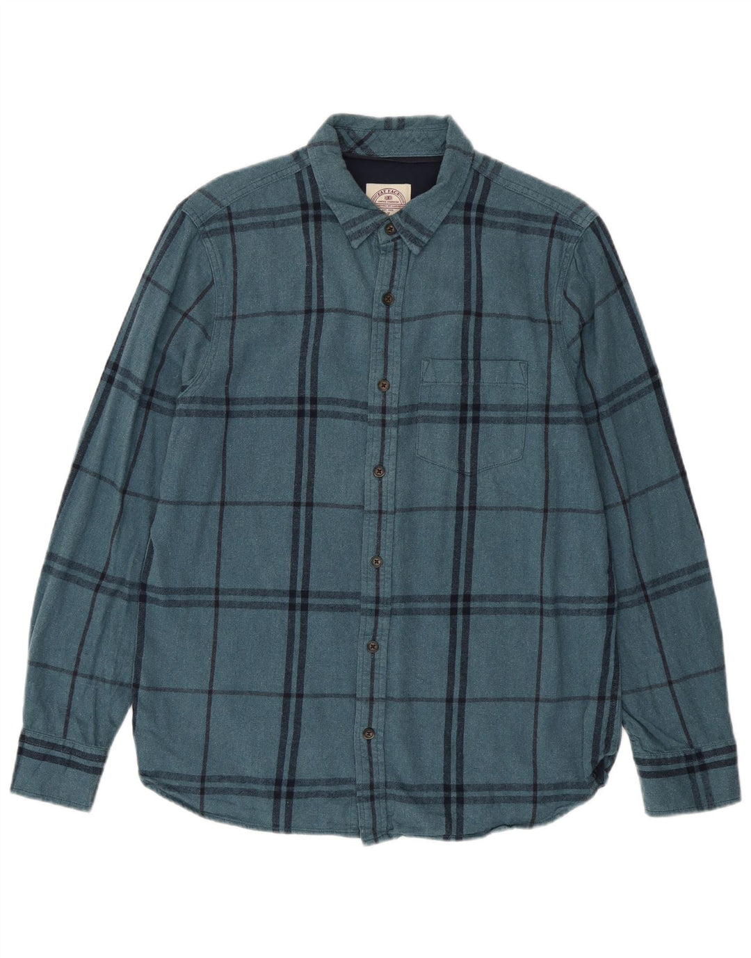 Camisa masculina de flanela Fat Face algodão xadrez azul médio