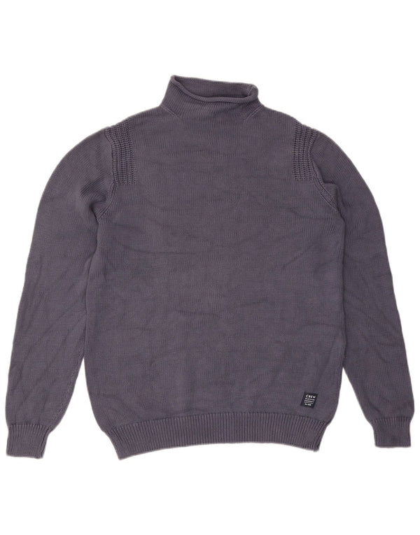 Crew Clothing Mens Turtle Neck Jumper Sweater XL Azul Marinho Algodão