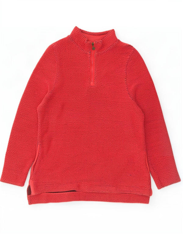 Moletom feminino Weird Fish com zíper e gola alta UK 18 XL algodão vermelho