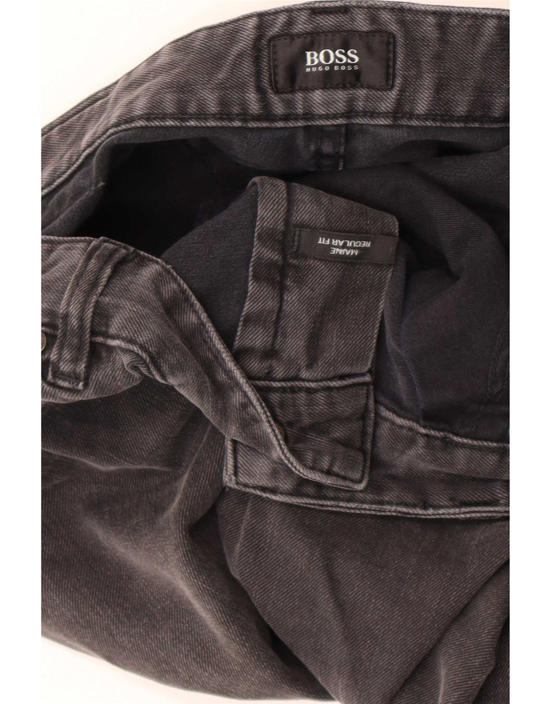 Hugo Boss Masculino Maine Regular Fit Jeans Reto W34 L30 Cinza