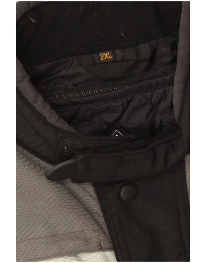 Jaqueta Vintage Mens Racer UK 44 2XL Preto Colourblock Poliamida