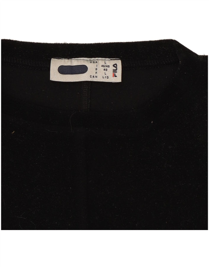 Fila Top Feminino Manga Longa UK 16 Grande Preto