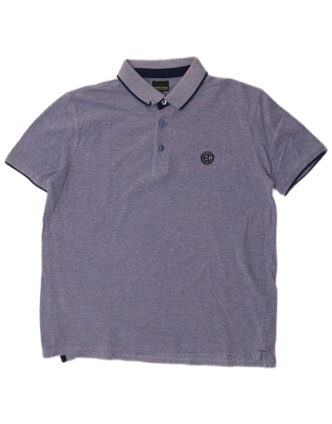 Camisa polo masculina Enrico Coveri algodão azul médio